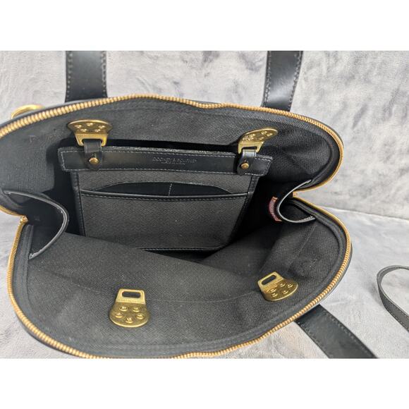 Vtg Dooney & Bourke Cabriolet Cloth Leather Black top handle made in USA satchel - Picture 6 of 13